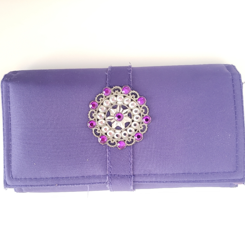 Travel Jewelry Organizer Purple Bejeweled Used